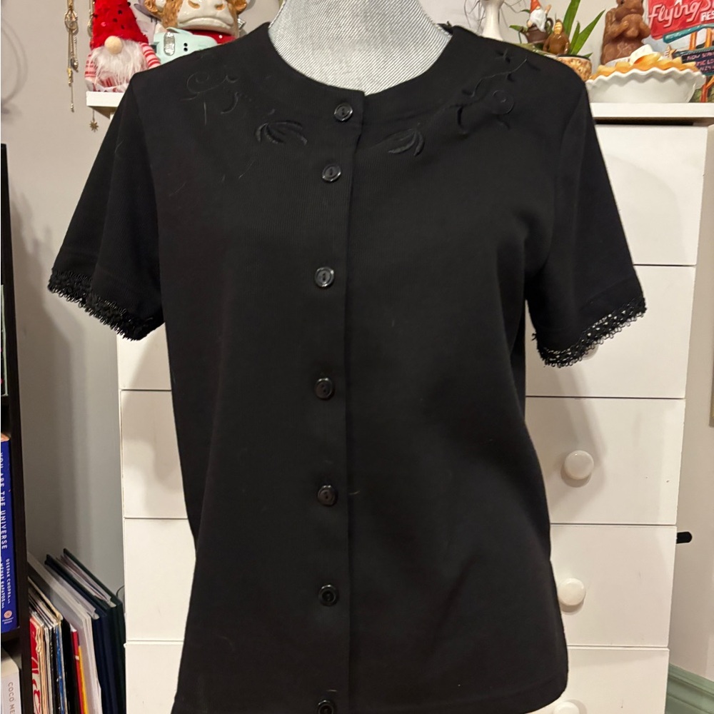 Elegant Black Button-Up Women's Top